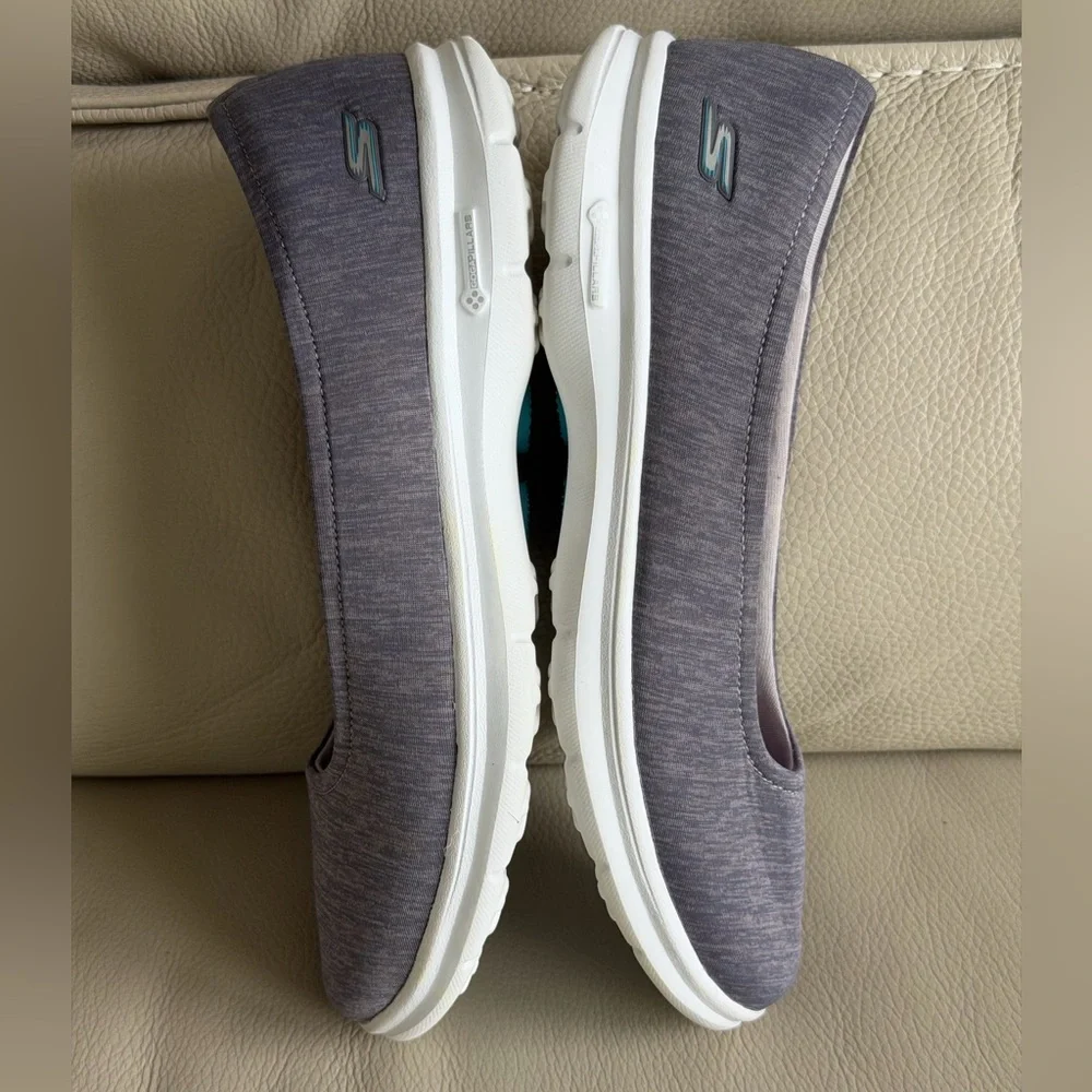Skechers Go Step Lite Women's Gray Slip-On Flats Shoes - 9,5